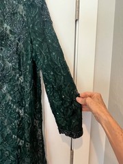 Vintage Brilliante by J.A. Emerald Green Beaded Lace Evening Jacket Sz 2X Formal