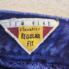 Vintage Z Cavaricci Acid Wash High Waisted Jeans Purple Blue Made in USA Size 30