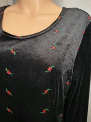 Vintage Cottagecore Farmhouse Cabincore Holiday Velvet Dress Size Approx L -D29