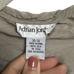 Vintage Silk Beige Adrian Jordan Poet Shirt Beige 30/32 XL
