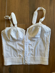 VTG Long Line Bra Corset Bustier Cincher Shaper 36C Pin Up Lingerie