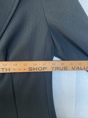 VTG 70s Devon Blazer Black Poly Office Size M Pointy Lapel Unlined 9 To 5