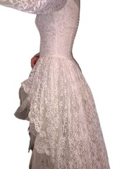 1950’s VTG Lace Tiered Wedding Gown Cupcake Tulle Wedding Dress ❤️ Sz 12 UNION