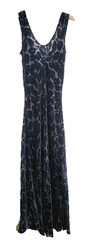 LASOIE Robe and Gown Size Medium Black Two piece Silk Rayon Velvet Maxi Vintage