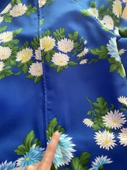 Vintage 70s Hilo Hattie Blue Floral Maxi Dress Hawaii beach Old Stock With Tag