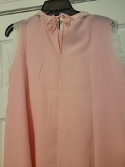 VTG 70s EVE STILLMAN HAND EMBROIDERED NIGHT GOWN PINK WOMENS S