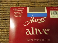 1PR VINTAGE HANES ALIVE RT SUPPORT SHEER NYLON STOCKINGS SZ 10 1/2-11 LONG MAYFA