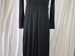 Vintage Max Mara Womens Black Faux Wrap V-Neck Silk Blend Dress IT 42 US 6