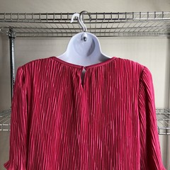 Vintage Gilberti Pink Sequin Pleated Midi Dress Size 12 Special Occasion 80’s