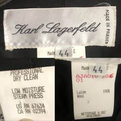 VTG Karl Lagerfeld Wool Boucle Blazer Womens EU 44 US 12 Haute Couture Oversized