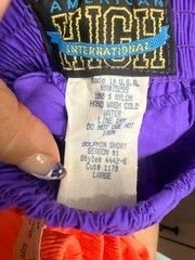VINTAGE American High international USA Coral / Purple Dolphin Shorts L w/tags