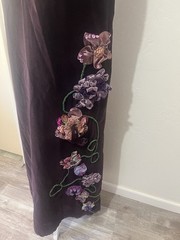 Vintage Purple Cotton Velvet Embroidered Sequined Dress by A.M.I.
