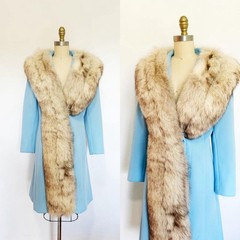 1960s Lilli Ann Coat / Princess Coat / Fox Trimmed Coat / Size Medium
