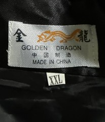 Golden Dragon Black Satin Kimono Robe W 3 Embroidered Dragons-Size XL-Brand New!