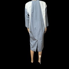 80s Nancy Greer Colorblock Dress Grey White Modesty Minimalist Vintage Size 10