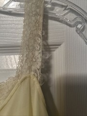 Vintage Van Raalte 1960s Yellow Nylon Chiffon Nightgown & Robe Set Lace Trim USA