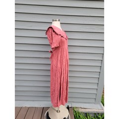 Vintage 90s Karin Stevens Dress Rose Pink Floral Damask Lace Collar Size 6