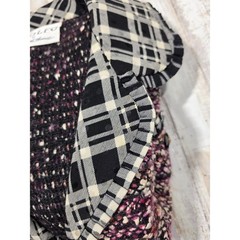 Vintage Adolfo Saks Fifth Avenue 3pc Skirt Suit Set Plaid Tweed Purple Black