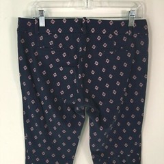 VTG J Crew Womens Mid Rise Casual Flat Front Floral Navy Blue Capri Pants Size 8