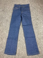 Vintage 80’s Levi’s 716 Saddleman Student Jeans 26×30 Rinsed Denim NOS