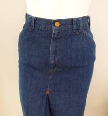 Vintage 1970s Ralph Lauren Polo Western Wear Denim Jeans Skirt Size 8 26″ Waist