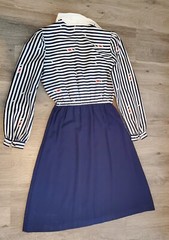 Sears Vintage 1970s The Shirtdress Longsleeve Blue Secretary Sz 10