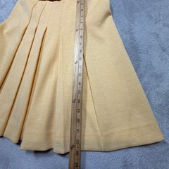 Vintage 1960s Yellow Teal Striped Polyester Knit Skirt Set Mod Tunic Top Size S