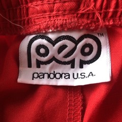 Vintage PEP Pandora USA Red Pants Womens 9/10 Elastic Waist Draw Pull On 24×28
