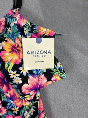 Arizona Jean Co Floral Macrame Tankini Top Womens Tropical Ruffle XXL