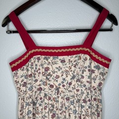 Vintage 70s Two Piece Cottage Floral Prairie Vest Dress Set | Size XXS/XS