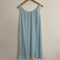 Vintage Deena Fine Lingerie Blue Nylon Lace Nightgown Medium 60’s,70’s