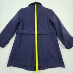 Vintage 40s Davis Of Boston Womans Wool Belted Navy Military Style Lined Coat
