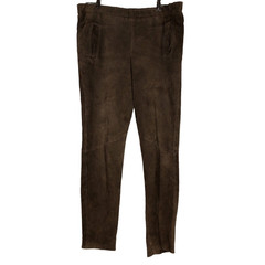 Vintage Brown Suede Pants Women Size Small Academia Clean Girl Retro Leather