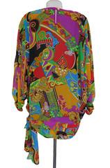 Vintage Diane Freis Skirt Top Set L/XL Women Multicolor Polyester Georgette