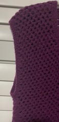 Vintage Hand Crocheted Women’s Vest Purple Plum Color 18” Pit-Pit 26 1/2” L Med.