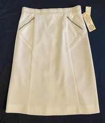 Vintage Graff California Wear White A-Line Skirt 70s Size 12 Pockets Mod New NWT