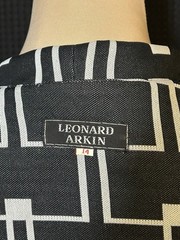 Vintage 1960s Leonard Arkin Paris Mod Op Art Geometric Print Shirtdress Sz 14