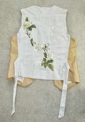 VTG Y2K Johnny Was 3 J Workshop Leather Embroidered tie back Vest M VERY RARE