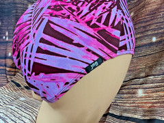 NWOT Vintage JAG Purple/Pink Palm Leaves One-Piece Swimsuit Size 6