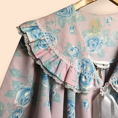 Vintage Apostrophe Sears Union Made Floral Ribbon House Coat Robe Duster M 12-14