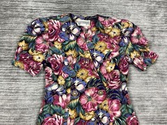 Jessica Howard by Mitchell Rodbell Top Womens S Petite Multicolor Floral Padded