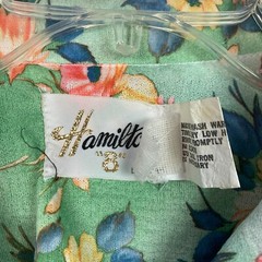 Vintage 60s Hamilton 8 Dallas Floral Gauze Button Long Sleeve Shirt Women 36
