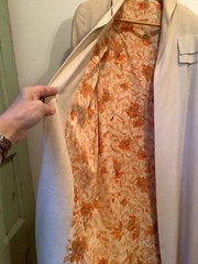 Vintage 1950’s Lightweight Long Overcoat Ivory Dress Coat Sz L