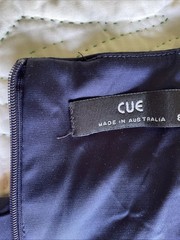 Vintage Y2K Cue size AU 8 XS Midnight Blue Satin Slip Dress Made in Australia