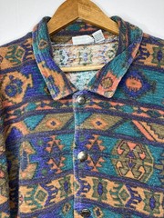 Vintage Chico’s Design 90s One Size Southwestern Aztec Fleece Jacket Top