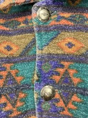 Vintage Chico’s Design 90s One Size Southwestern Aztec Fleece Jacket Top