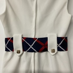 Vintage Women’s White Sleeveless Dress Large Belt Loops With Tie Juniors Size 7