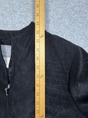 VTG Rabbit Designs Reptile Print Jacket Womens 12 Poly Blend Full Zip Goth Retro
