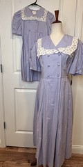 Vtg Laura Ashley Mother & Child Set Dresses Lace Cottage Core 80s Sz 8 Kids 6yrs