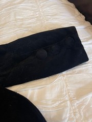 Vintage Newport News Velvet Blazer Jacket Sz 8 Black Steampunk Military Victoria